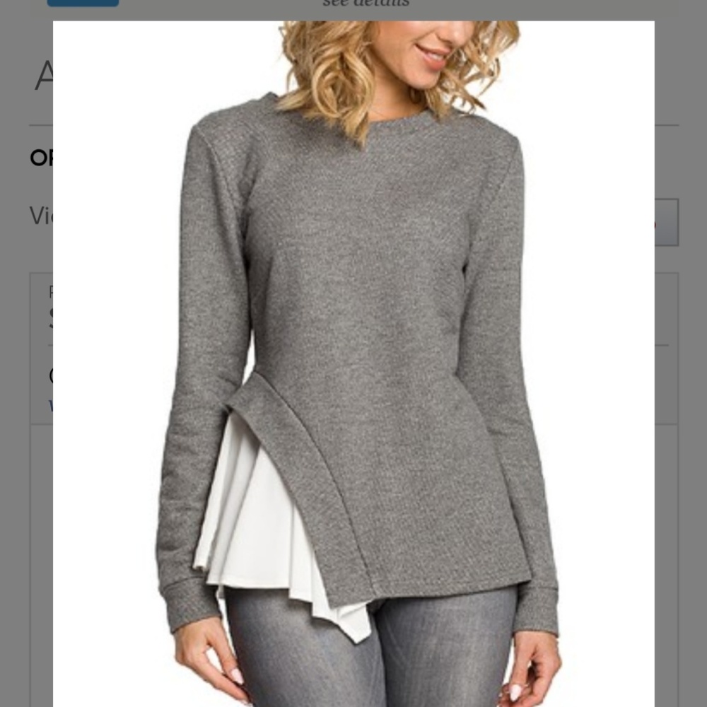 Gray Side-Ruffle Long-Sleeve Top - Women